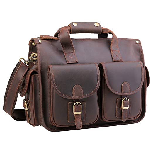 Polare Vintage Full Grain Leather Messenger Bag For Laptop Briefcase ...